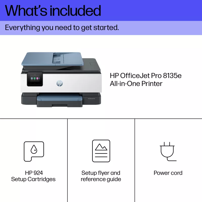 HP OfficeJet Pro 8135e belaidis daugiafunkcis spalvotas spausdintuvas, Instant Ink; dvipusis spausdinimas