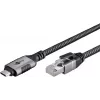 Goobay USB-C į RJ-45 laidas 10 m juoda/sidabrinė