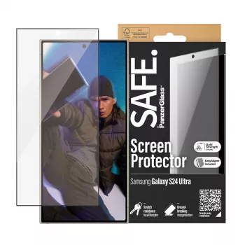 PanzerGlass SAFE. by ® ekrano apsauga Samsung Galaxy S24 Ultra | Itin platus pritaikymas su EasyAligner