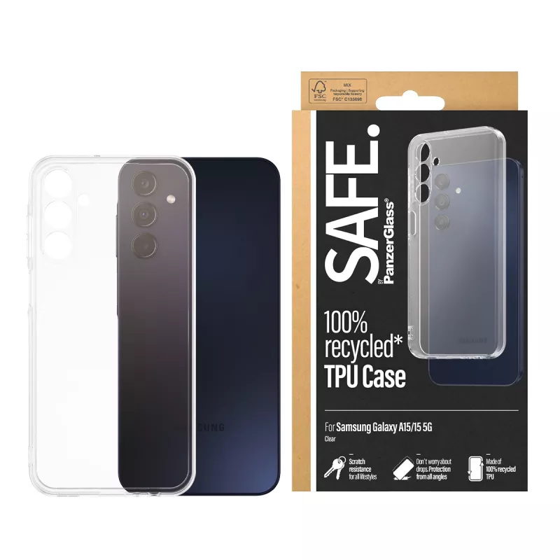 PanzerGlass SAFE. by ® TPU dėklas Samsung Galaxy A15 | A15 5G | Skaidrus