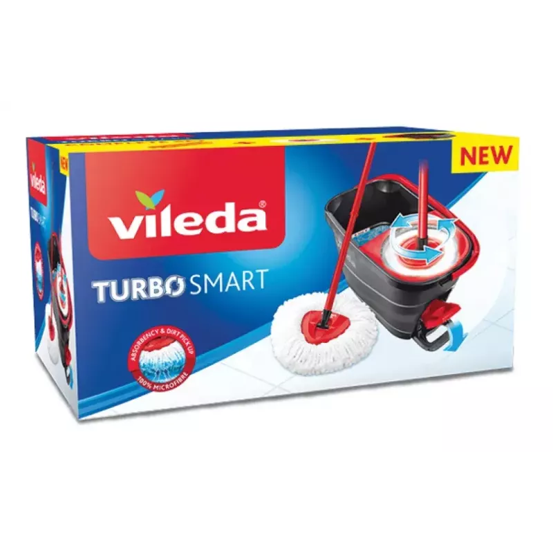 Šluostymo sistema Vileda Turbo Smart vienos talpyklos juoda raudona 166140