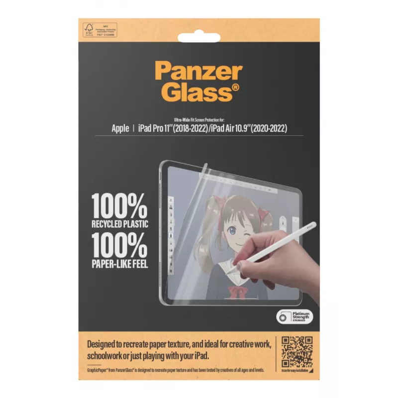 “PanzerGlass ® GraphicPaper®” ekrano apsauga “iPad Pro 11'' (2018-2022) | iPad Air 10.9'' (2020-2022) | Ultra-Wide Fit”