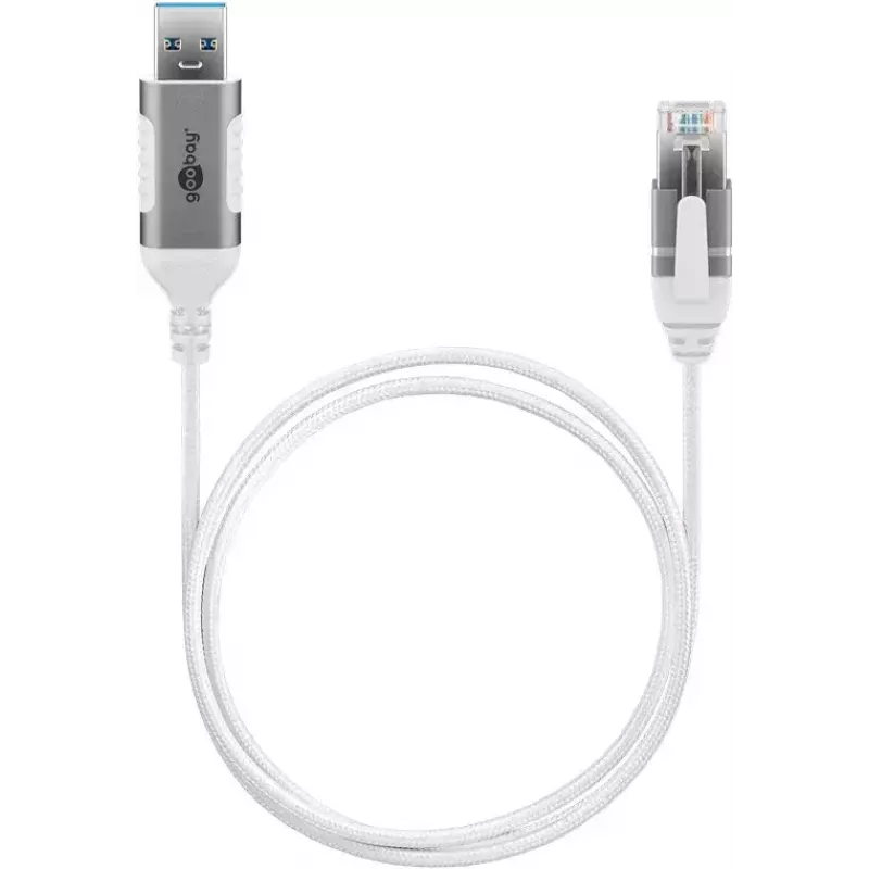 Tinklo kabelis Goobay 74380 USB 3.0 Type A RJ45 3 m Balta
