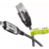 Goobay 74402 Kabelio jungties adapteris USB 3.1 Type A RJ45 1,5 m juoda sidabrinė