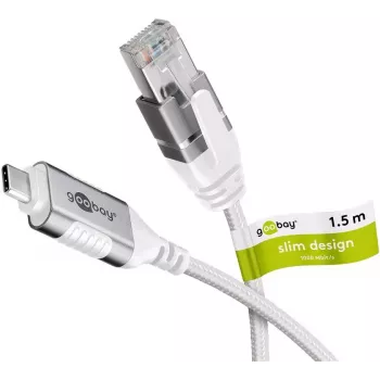 Goobay 74386 jungčių adapteris USB 3.1 Type A RJ45 baltas