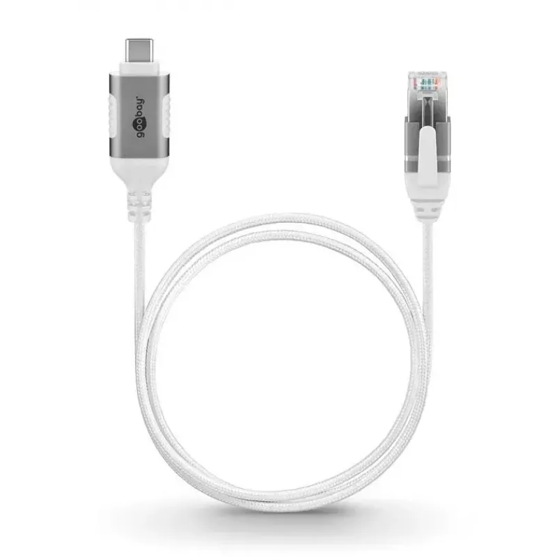 Goobay 74386 jungčių adapteris USB 3.1 Type A RJ45 baltas