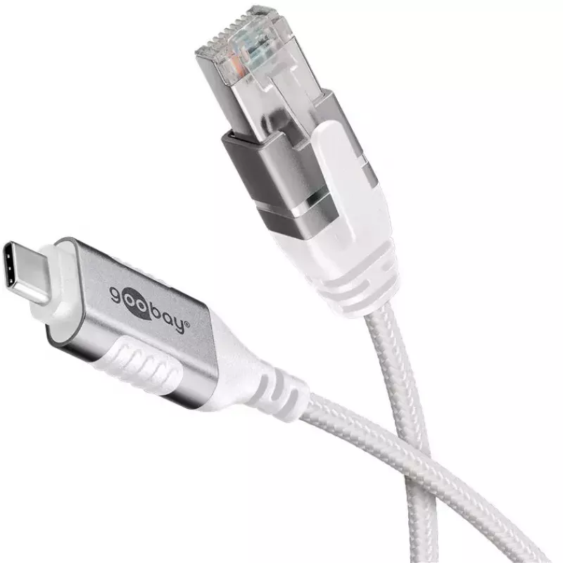 Goobay 74386 jungčių adapteris USB 3.1 Type A RJ45 baltas