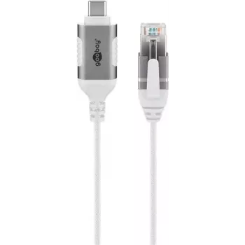 Goobay 74386 jungčių adapteris USB 3.1 Type A RJ45 baltas
