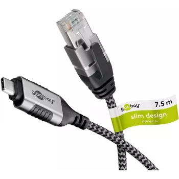 Goobay 74406 Laido jungčių adapteris USB 3.1 Type A RJ45 7,5 m