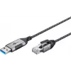 Goobay 74394 USB 3.0 Type A to RJ45 laidas 1,5 m juodas sidabrinis