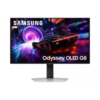 Samsung G81SF kompiuterio monitorius 68,6 cm (27 colių) 3840 x 2160 4K Ultra HD OLED sidabrinis