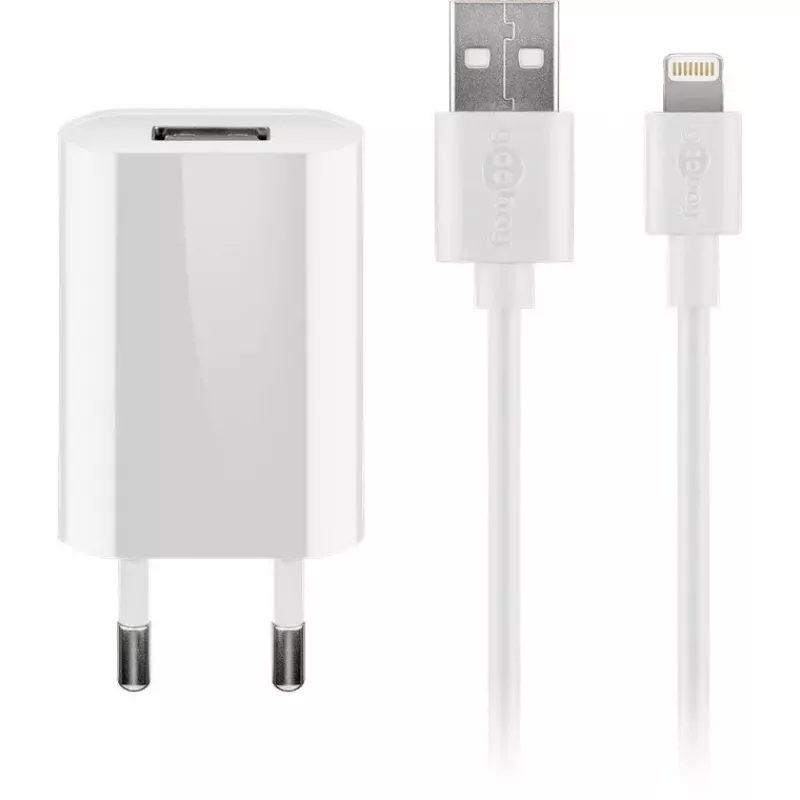 Įkroviklio rinkinys Goobay 5W Apple Lightning vidaus kintamosios srovės mobiliesiems telefonams