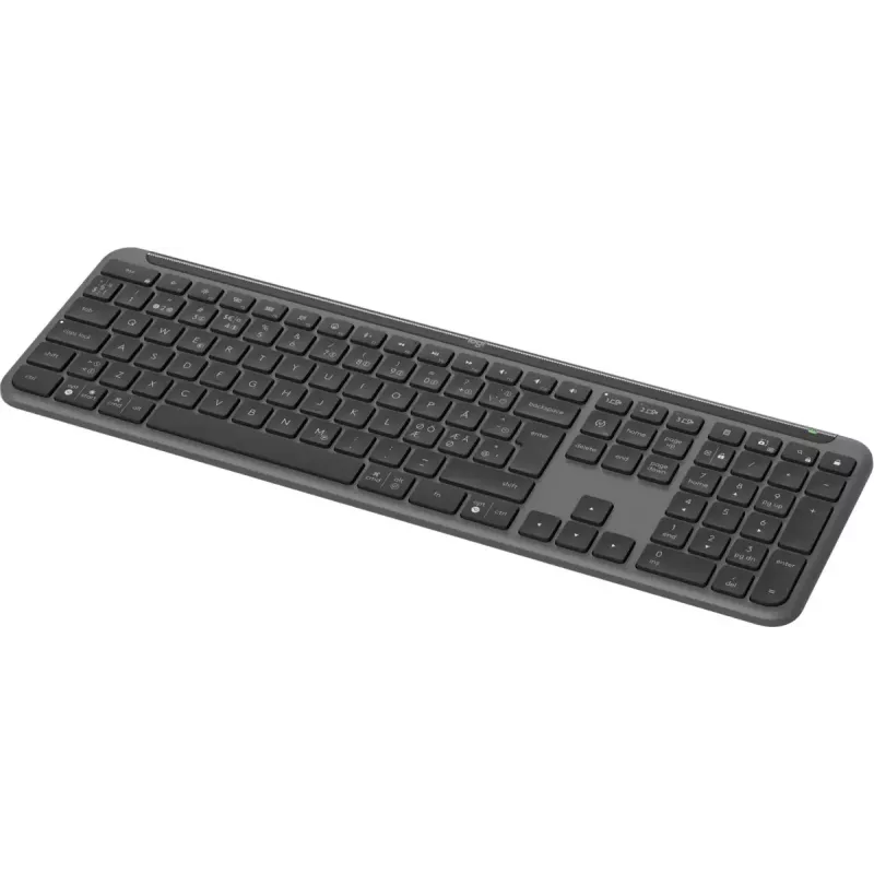 Logitech K950 Signature plonas klaviatūra biurui RF belaidė Bluetooth QWERTY danų suomių šiaurės šalių švedų grafito