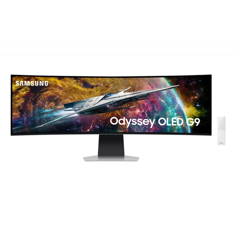 Samsung G95SC kompiuterio monitorius 124,5 cm (49 colių) 5120 x 1440 Dual QHD OLED sidabrinis