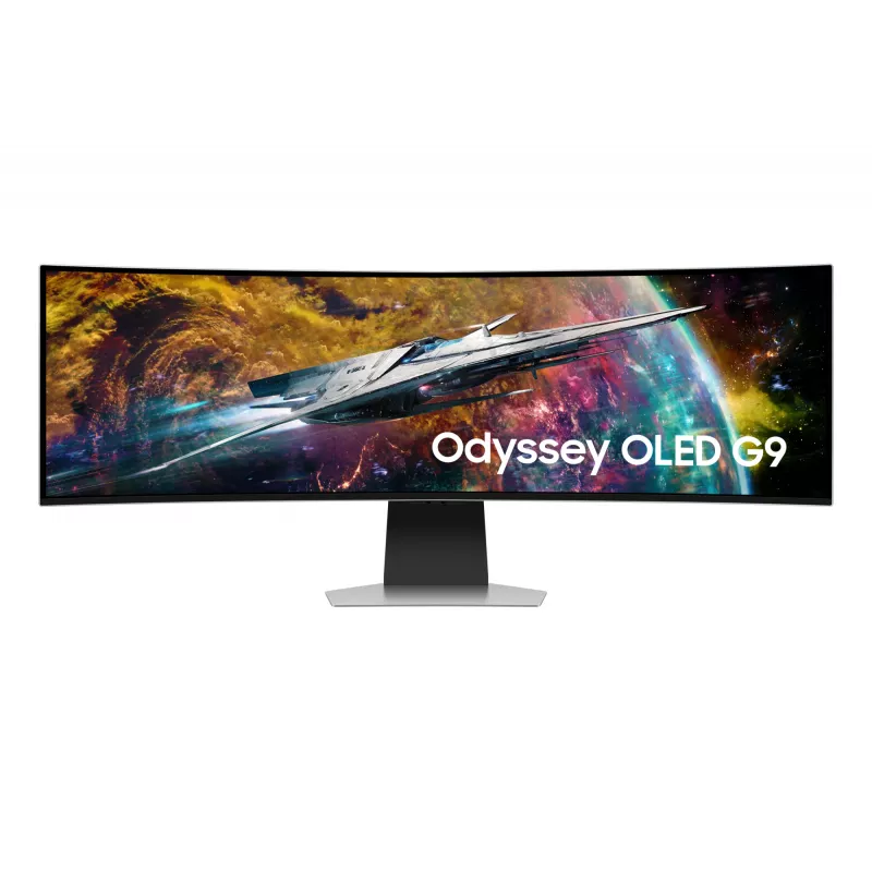 Samsung G95SC kompiuterio monitorius 124,5 cm (49 colių) 5120 x 1440 Dual QHD OLED sidabrinis