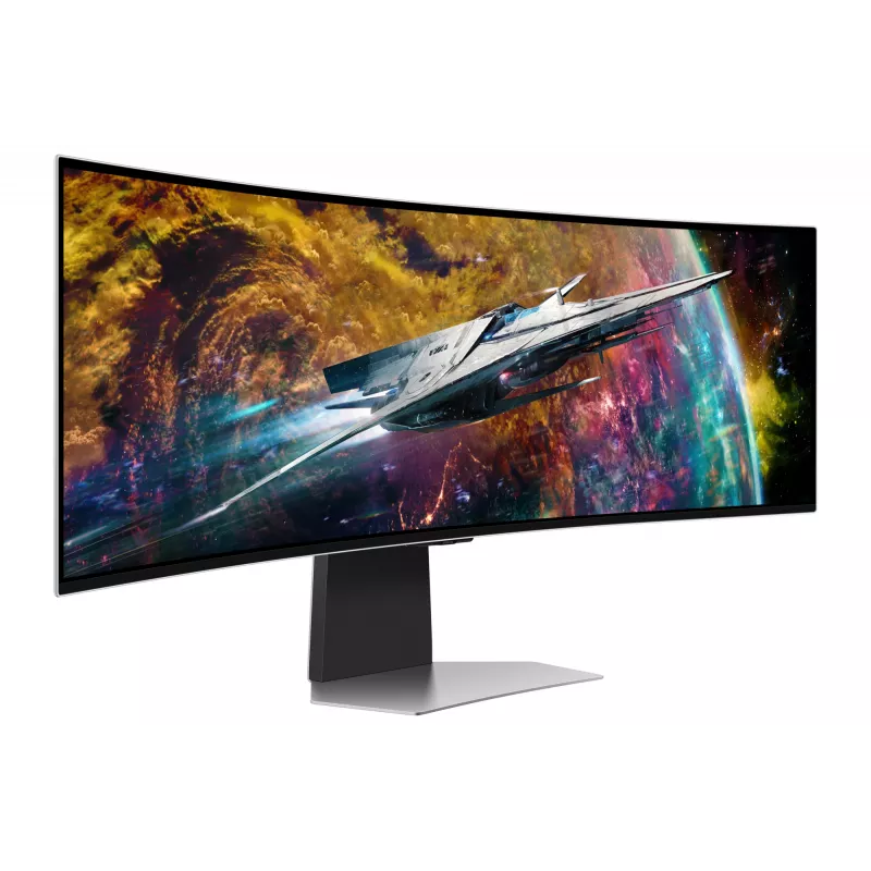 Samsung G95SC kompiuterio monitorius 124,5 cm (49 colių) 5120 x 1440 Dual QHD OLED sidabrinis