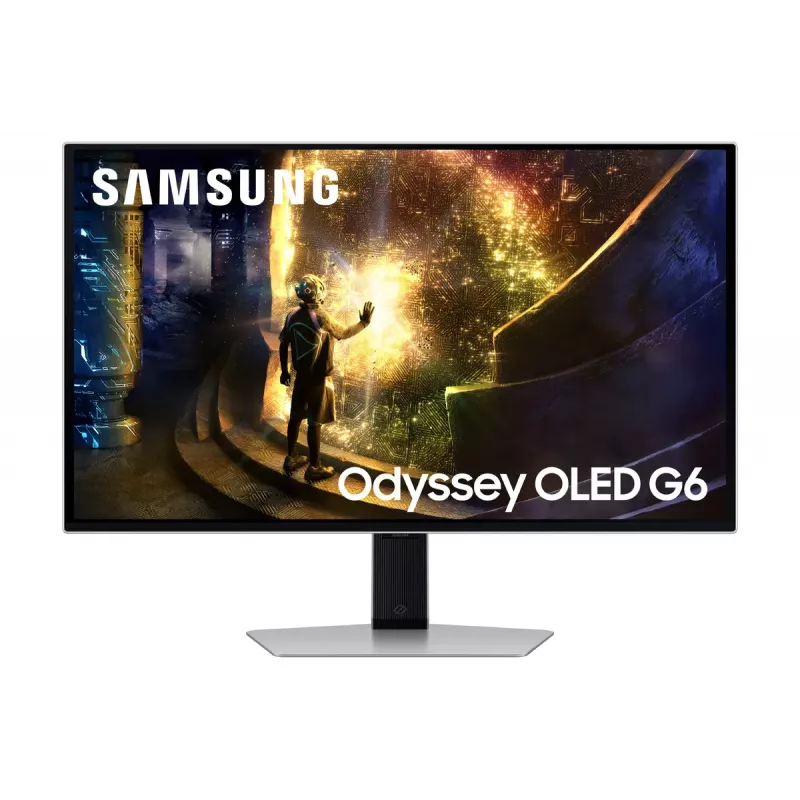 Samsung G61SD kompiuterio monitorius 68,6 cm (27 colių) 2560 x 1440 pikselių Quad HD OLED sidabrinis