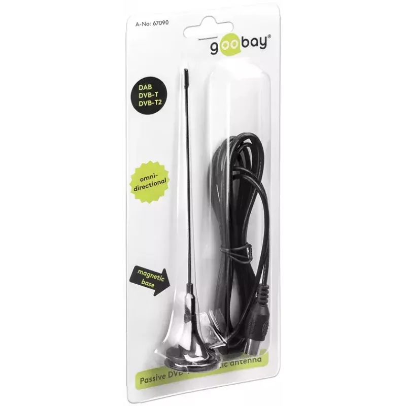 Antena Goobay pasyvi DVB-T2 (HD) mini magnetinė