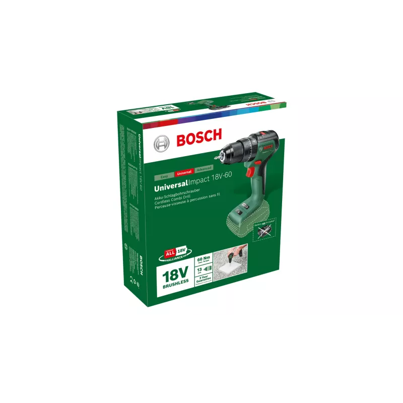 Bosch Universal Impact 18V-60 1900 RPM beraktis 1,3 kg juoda, žalia