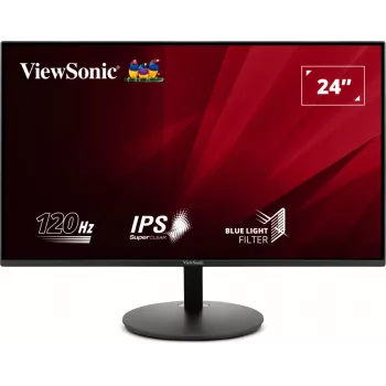 „Viewsonic VA“ 24 colių „Full HD“ 120 Hz monitorius su HDMI ir VGA, 61 cm (24 coliai), 1920 x 1080 pikselių, „Full HD“, LED, 5 ms, juodas