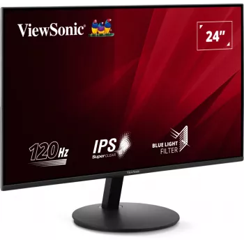 „Viewsonic VA“ 24 colių „Full HD“ 120 Hz monitorius su HDMI ir VGA, 61 cm (24 coliai), 1920 x 1080 pikselių, „Full HD“, LED, 5 ms, juodas