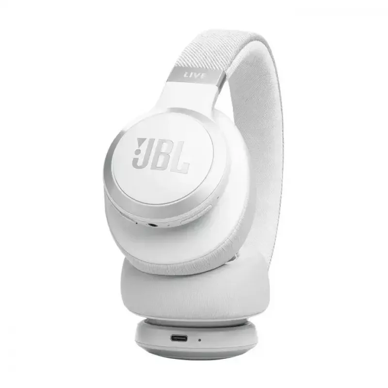 JBL Live 770NC ausinės belaidės ant ausų skambučiams/muzikai Bluetooth balta