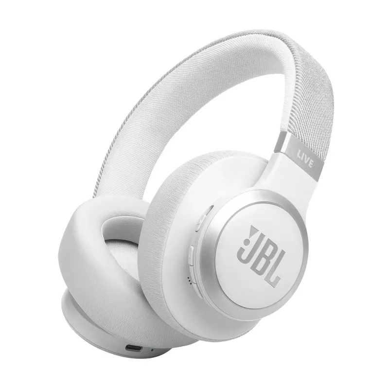 JBL Live 770NC ausinės belaidės ant ausų skambučiams/muzikai Bluetooth balta