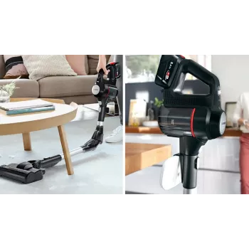 Bosch BSS715FRSH belaidis dulkių siurblys / elektrinė šluota 2-in-1 belaidis dulkių siurblys Baterija Sausas Be maišelio 0,3 L Juoda, Sidabrinė 5 Ah