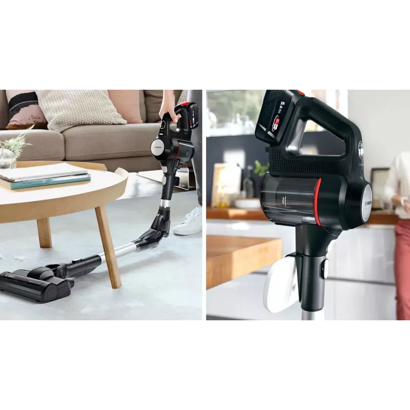Bosch BSS715FRSH belaidis dulkių siurblys / elektrinė šluota 2-in-1 belaidis dulkių siurblys Baterija Sausas Be maišelio 0,3 L Juoda, Sidabrinė 5 Ah