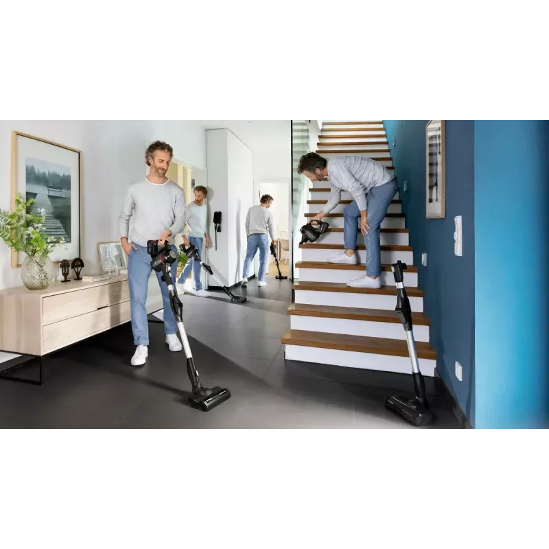 Bosch BSS715FRSH belaidis dulkių siurblys / elektrinė šluota 2-in-1 belaidis dulkių siurblys Baterija Sausas Be maišelio 0,3 L Juoda, Sidabrinė 5 Ah
