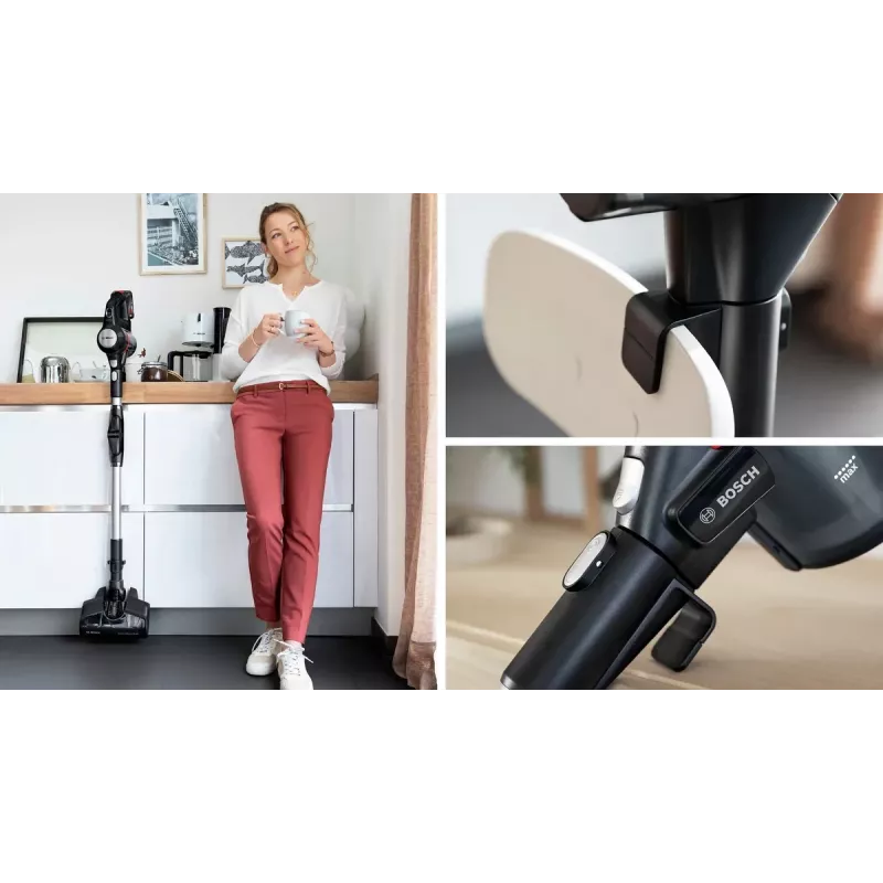 Bosch BSS715FRSH belaidis dulkių siurblys / elektrinė šluota 2-in-1 belaidis dulkių siurblys Baterija Sausas Be maišelio 0,3 L Juoda, Sidabrinė 5 Ah