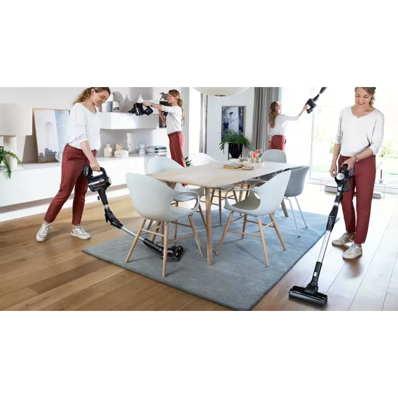 Bosch BSS715FRSH belaidis dulkių siurblys / elektrinė šluota 2-in-1 belaidis dulkių siurblys Baterija Sausas Be maišelio 0,3 L Juoda, Sidabrinė 5 Ah