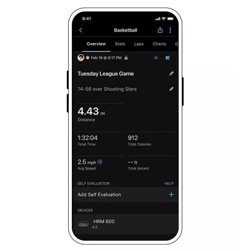Širdies ritmo monitorius GARMIN HRM 600 krūtinės diržas Bluetooth/ANT+ juoda — reguliuojamas 72–106 mm, atsparus vandeniui