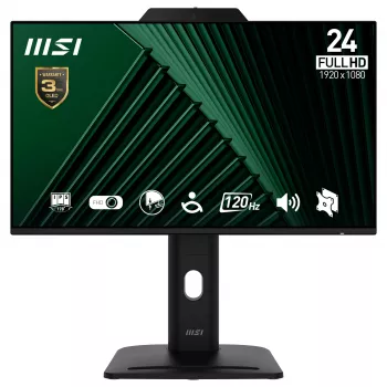 Monitorius MSI Pro MP242PMGDE 23,8 colio (60,5 cm) Full HD IPS 1920×1080, 4 ms, 300 cd/m², USB centras, VESA, garsiakalbiai, juodas