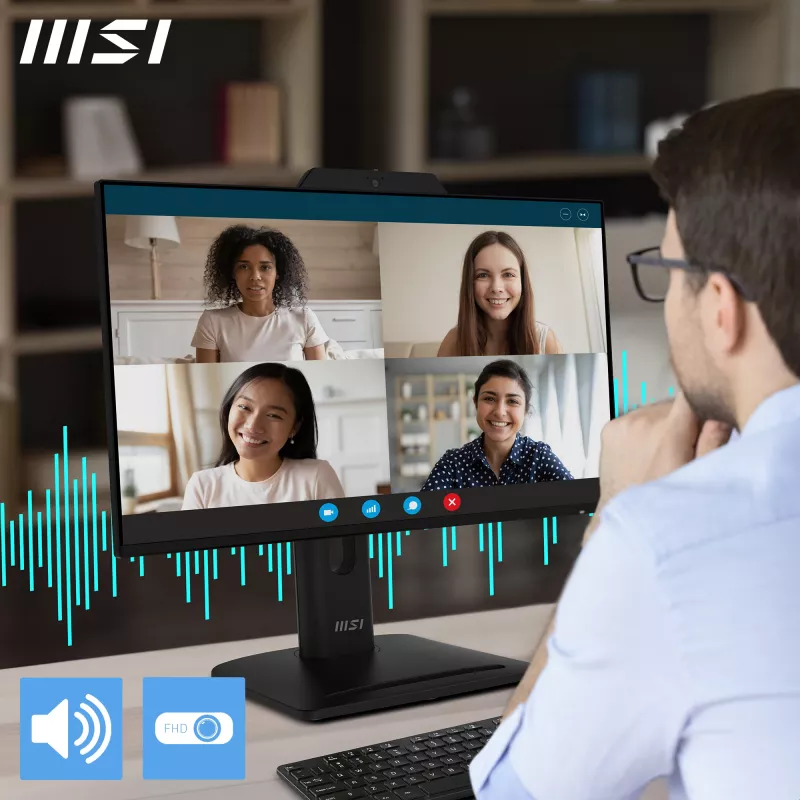 Monitorius MSI Pro MP242PMGDE 23,8 colio (60,5 cm) Full HD IPS 1920×1080, 4 ms, 300 cd/m², USB centras, VESA, garsiakalbiai, juodas