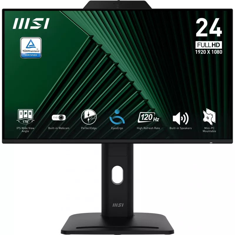 Monitorius MSI Pro MP242PMGDE 23,8 colio (60,5 cm) Full HD IPS 1920×1080, 4 ms, 300 cd/m², USB centras, VESA, garsiakalbiai, juodas