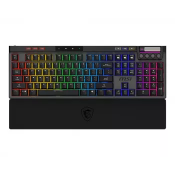 MSI Strike Pro Wireless tylioji mechaninė žaidimų klaviatūra, DE (QWERTZ) išdėstymas, juoda
