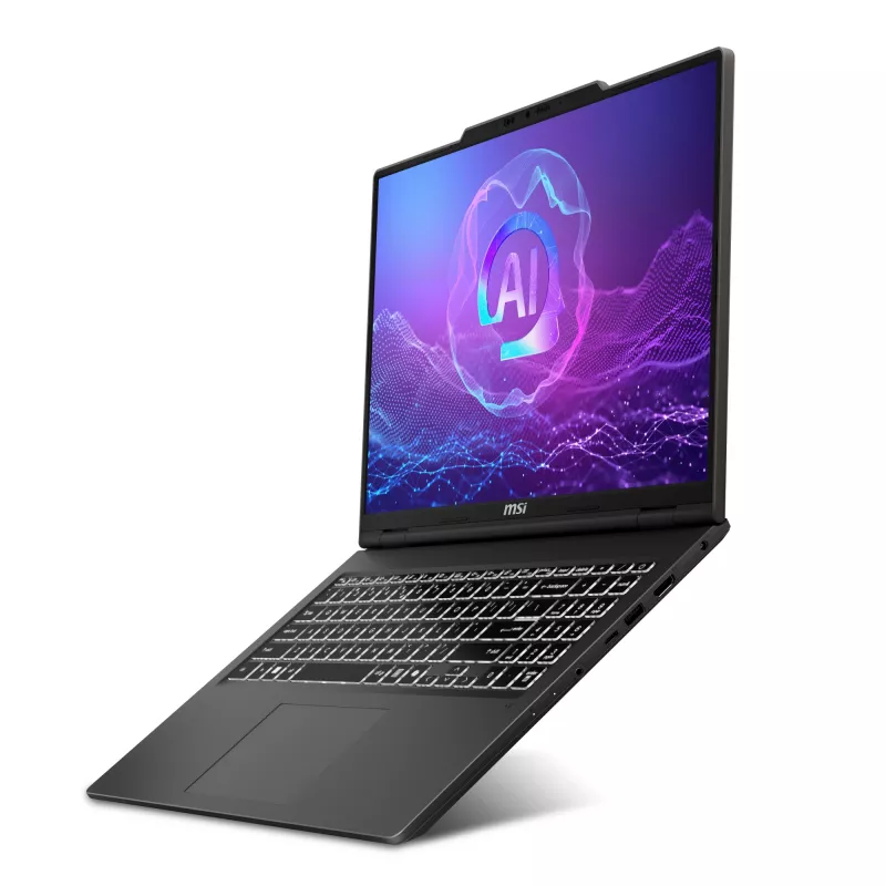 Nešiojamas kompiuteris MSI Venture A16 AI+ A3HMG-036DE — 16 colių 2K (2048×1280), AMD Ryzen AI 7 340 2 GHz, 16 GB DDR5, 1 TB SSD, RTX 5050, Windows 11 Home, pilka
