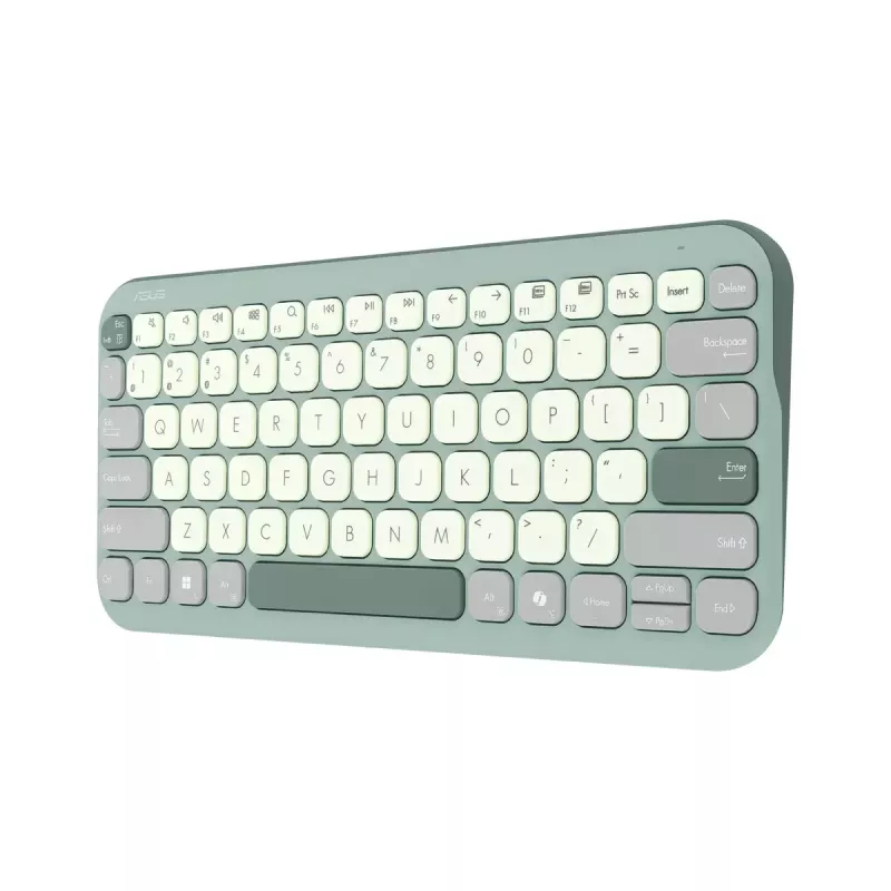 ASUS KW100 /GN/GE/81 klaviatūra Namai Bluetooth QWERTZ Vokiška Žalia, Šviesiai žalia