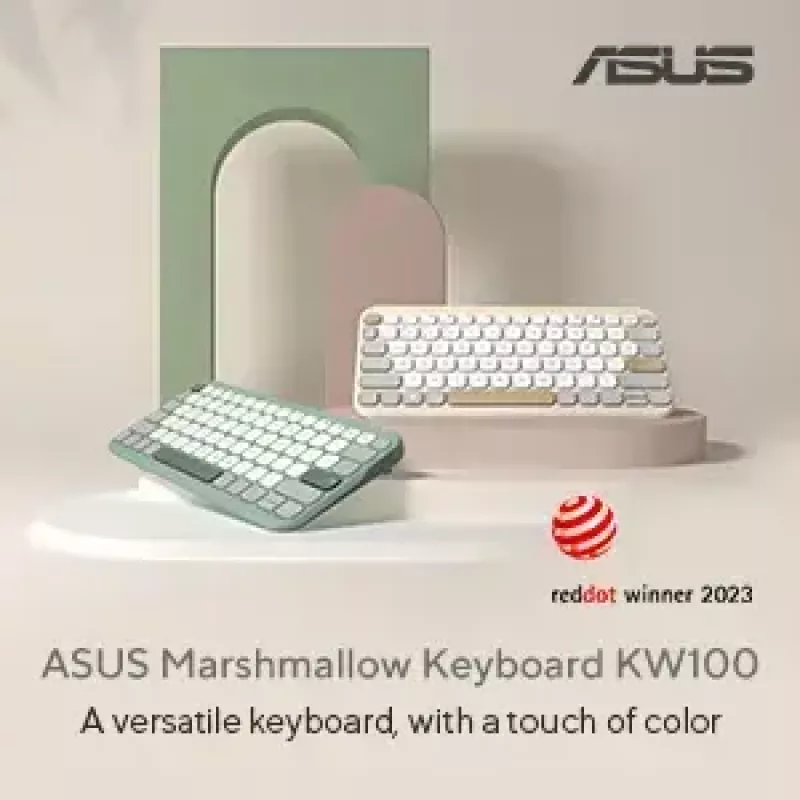 ASUS KW100 /GN/GE/81 klaviatūra Namai Bluetooth QWERTZ Vokiška Žalia, Šviesiai žalia