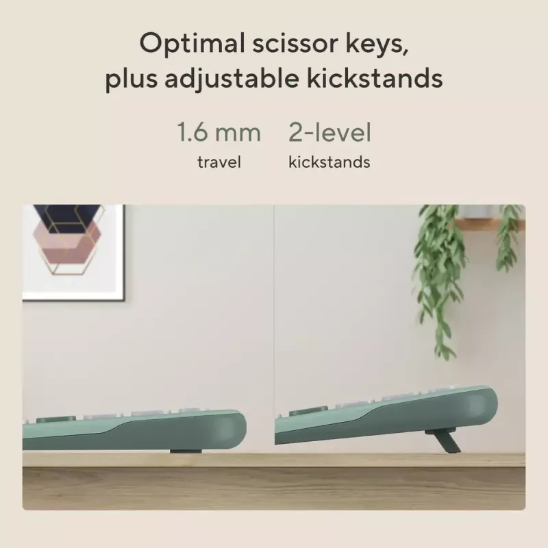 ASUS KW100 /GN/GE/81 klaviatūra Namai Bluetooth QWERTZ Vokiška Žalia, Šviesiai žalia