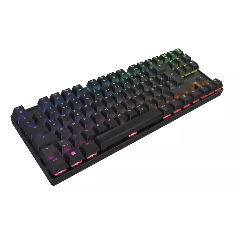 Mechaninė žaidimų klaviatūra CHERRY XTRFY Cherry MX 8.2 TKL Wireless — be skaičių bloko, QWERTZ, USB + RF + Bluetooth, RGB, juoda