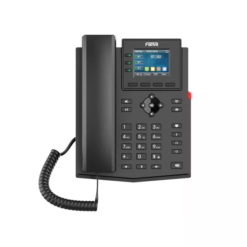 IP telefonas Fanvil X303-2 Juodas 4 linijos LCD Laidinis ragelis