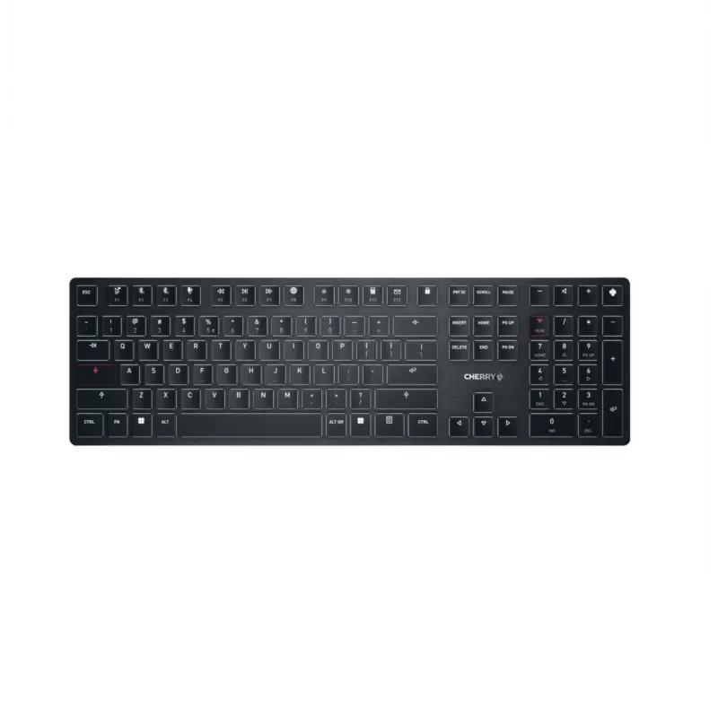 CHERRY KW X ULP klaviatūra universali USB + RF belaidė + Bluetooth QWERTY US International juoda