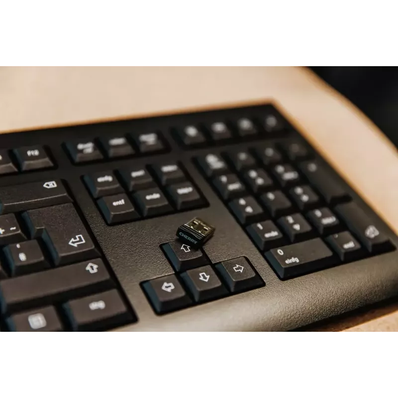 CHERRY KW 3000 klaviatūra universali RF belaidė QWERTY US International juoda