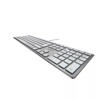 CHERRY KC 6000 plonas klaviatūra universali USB AZERTY belgiška sidabrinė, balta