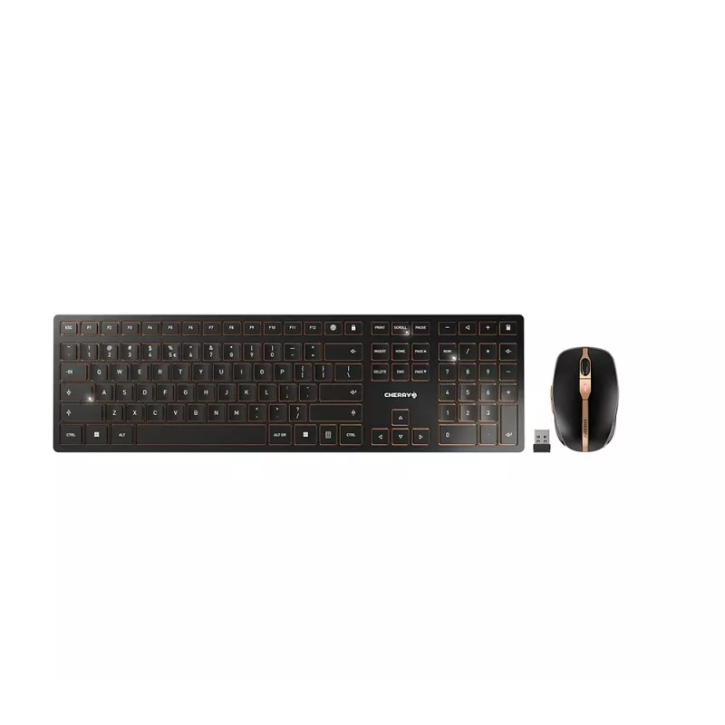 CHERRY DW 9000 plonas klaviatūra Pelė įeina Universalus RF belaidis + Bluetooth QWERTY US English Juoda