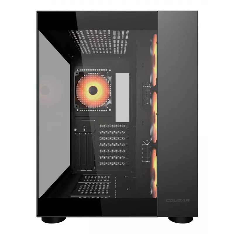 COUGAR PC Midi Tower korpusas FV150 ARGB — juodas, ATX/MicroATX/Mini-ITX, 3x120mm priekyje + 1x120mm gale, 2x3,5 col. ir 2x2,5 col. nišos