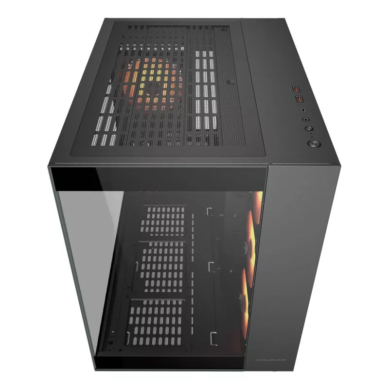 COUGAR PC Midi Tower korpusas FV150 ARGB — juodas, ATX/MicroATX/Mini-ITX, 3x120mm priekyje + 1x120mm gale, 2x3,5 col. ir 2x2,5 col. nišos