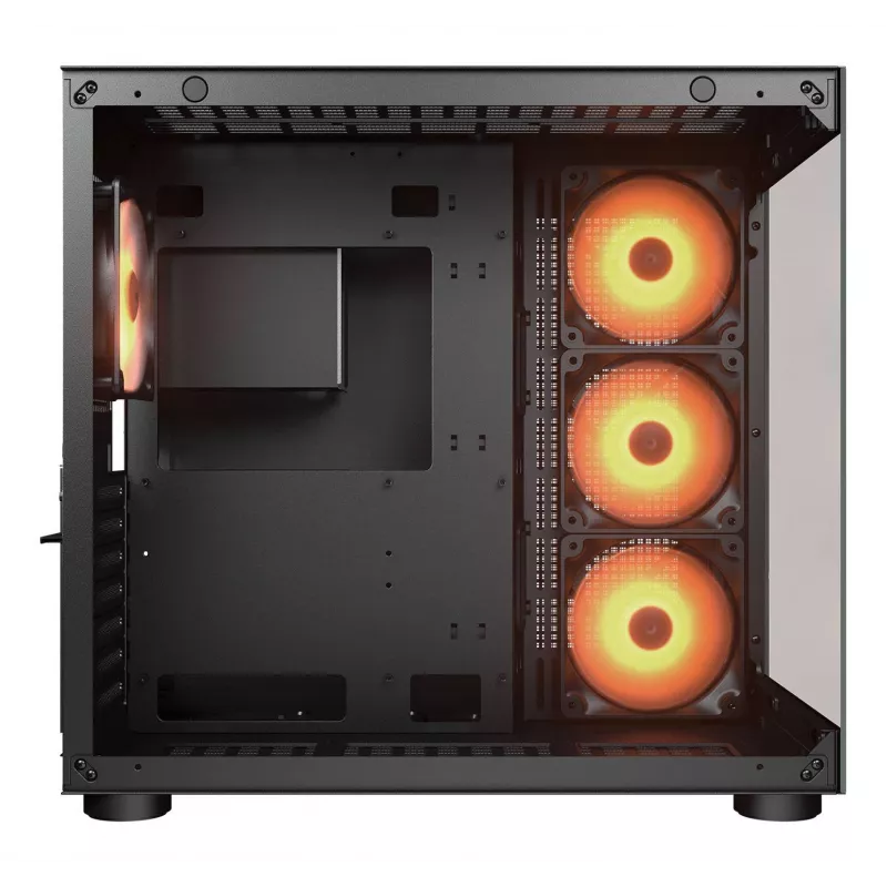 COUGAR PC Midi Tower korpusas FV150 ARGB — juodas, ATX/MicroATX/Mini-ITX, 3x120mm priekyje + 1x120mm gale, 2x3,5 col. ir 2x2,5 col. nišos